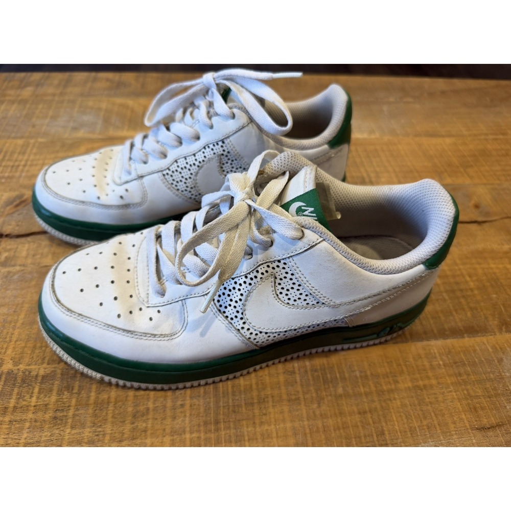 NIKE AIR FORCE 1 GRADE SCHOOL 314192-996 WHITE/WHITE-PINE GREEN SNEAKER VINTAGE